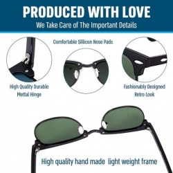 Round Stylish 80th Retro Unisex Polarized Sunglasses UV400 Classic Vintage Chic - Black Mat-green - C818DTSHEW4 $9.10