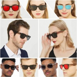 Sport Wood Sunglasses Polarized for Men Women Uv Protection Wooden Bamboo Frame Mirrored Sun Glasses SERRA - C218IGG0MWS $20.30