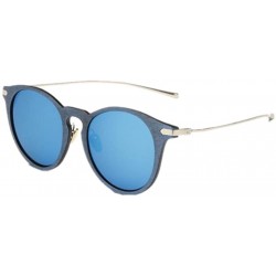 Rimless Women Retro Vintage UV400 Sunglasses Wood Grain Alloy Frame Sun Glasses - Blue - CG17AAM53CM $8.43