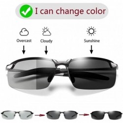 Rectangular Sunglasses Men Polarized Driving Glasses Male Change Color Sun Glasses Day Night Vision Driver's Eyewear - CV194O...