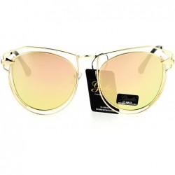 Butterfly Giselle Wire Metal Rim Horn Rim Designer Fashion Sunglasses - Peach - CQ17WTAX6W7 $9.89