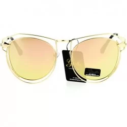 Butterfly Giselle Wire Metal Rim Horn Rim Designer Fashion Sunglasses - Peach - CQ17WTAX6W7 $23.49