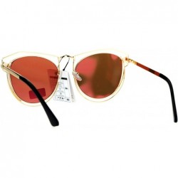 Butterfly Giselle Wire Metal Rim Horn Rim Designer Fashion Sunglasses - Peach - CQ17WTAX6W7 $9.89