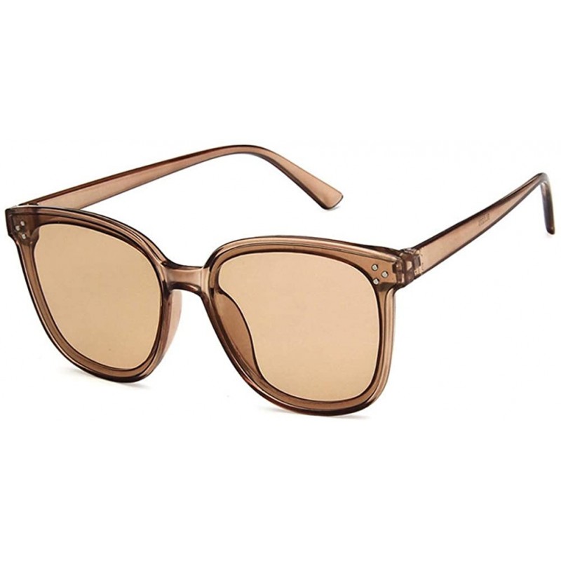 Square Unisex Sunglasses Fashion Bright Black Grey Drive Holiday Square Non-Polarized UV400 - Champagne Brown - CR18RLNI3WK $...