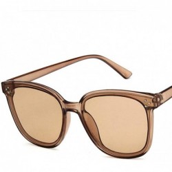 Square Unisex Sunglasses Fashion Bright Black Grey Drive Holiday Square Non-Polarized UV400 - Champagne Brown - CR18RLNI3WK $...