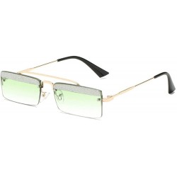 Square Fashion Retro Square Full Frame Unisex Sunglasses - Green - CD18GWUM79N $22.91