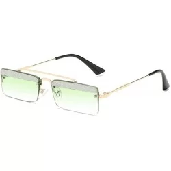Square Fashion Retro Square Full Frame Unisex Sunglasses - Green - CD18GWUM79N $22.91
