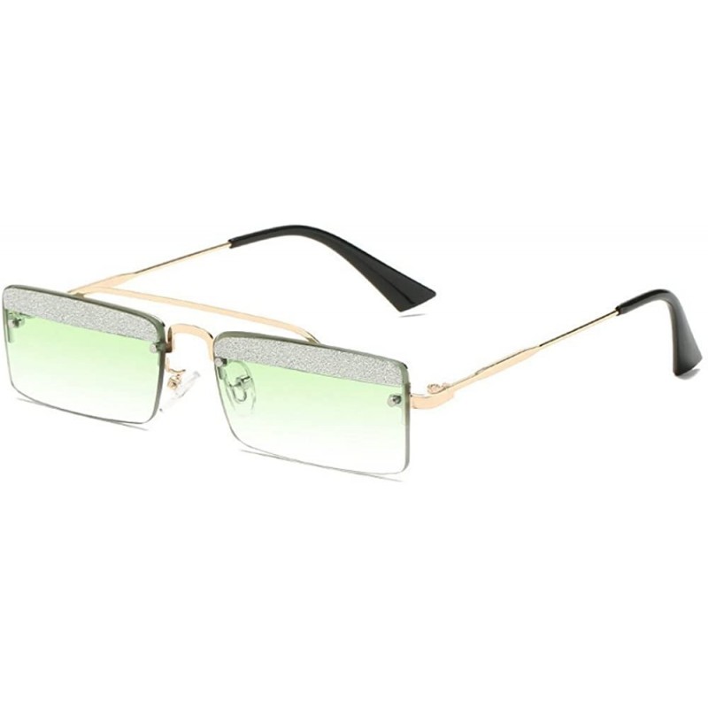 Square Fashion Retro Square Full Frame Unisex Sunglasses - Green - CD18GWUM79N $13.81