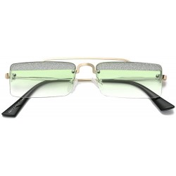 Square Fashion Retro Square Full Frame Unisex Sunglasses - Green - CD18GWUM79N $13.81