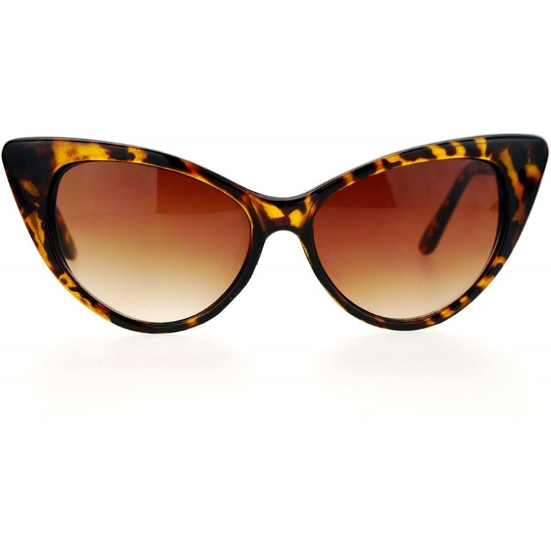 Oversized Womens 20s Classic Mod Retro Vintage Style Cat Eye Sunglasses - Tortoise - CD12HHXSHOZ $12.14