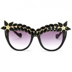 Oversized Womens Luxury Diamond Decorated Sunglasses UV400 Retro Eyeglasses - Style 04 - CW18GWSD9QU $9.38