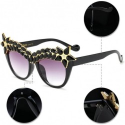 Oversized Womens Luxury Diamond Decorated Sunglasses UV400 Retro Eyeglasses - Style 04 - CW18GWSD9QU $9.38