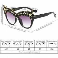 Oversized Womens Luxury Diamond Decorated Sunglasses UV400 Retro Eyeglasses - Style 04 - CW18GWSD9QU $9.38