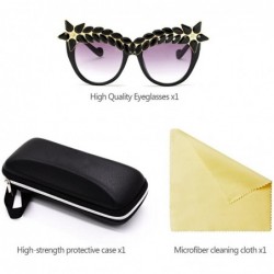 Oversized Womens Luxury Diamond Decorated Sunglasses UV400 Retro Eyeglasses - Style 04 - CW18GWSD9QU $9.38