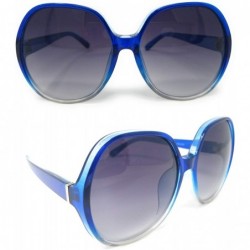 Oversized Women Retro 70s 80s 90s Oversized Round Black Elegant Style Sunglasses-SM1125 - Blue - C118LDOKM9T $26.02