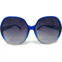 Oversized Women Retro 70s 80s 90s Oversized Round Black Elegant Style Sunglasses-SM1125 - Blue - C118LDOKM9T $15.33