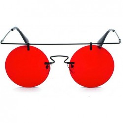 Round 2018 Hot Sale Rimless punk Sunglasses Womens/Mens Vintage Fashion Round Sunglasses UV400 (red) - CE188TDL04S $12.19