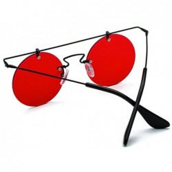 Round 2018 Hot Sale Rimless punk Sunglasses Womens/Mens Vintage Fashion Round Sunglasses UV400 (red) - CE188TDL04S $12.19