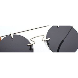 Round 2018 Hot Sale Rimless punk Sunglasses Womens/Mens Vintage Fashion Round Sunglasses UV400 (red) - CE188TDL04S $12.19