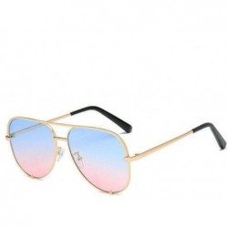 Shield QUAY X Desi Perkins Key Sahara Fade Sunglasses Mini Aviator - Gold Blue Pink - CG18YZ5GTTT $20.00