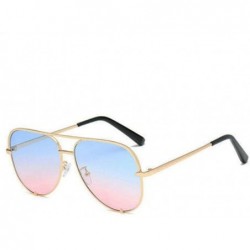 Shield QUAY X Desi Perkins Key Sahara Fade Sunglasses Mini Aviator - Gold Blue Pink - CG18YZ5GTTT $8.68