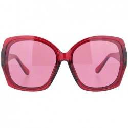 Butterfly Womens Mod Oversize Plastic Butterfly Chic Sunglasses - Red Pink - CL18MGSNXTN $19.06