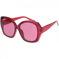 Butterfly Womens Mod Oversize Plastic Butterfly Chic Sunglasses - Red Pink - CL18MGSNXTN $8.36