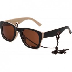 Square Classic Square Chain Color Sunglasses - Brown - C8196XH7RO3 $31.25