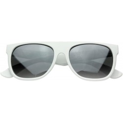 Wayfarer Modern Retro Reflective Mirror Lens Super Flat Top Horn Rimmed Sunglasses (White) - CL116Q2KI6J $19.09