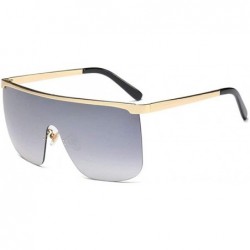 Rimless 2019 New Trending Unisex Oversized Square Sunglasses Rimless One Piece Goggle Eyewear UV400 - Gold - CG18MG2EM2Y $24.71
