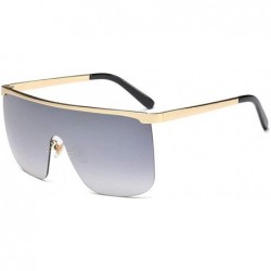 Rimless 2019 New Trending Unisex Oversized Square Sunglasses Rimless One Piece Goggle Eyewear UV400 - Gold - CG18MG2EM2Y $16.47