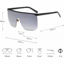 Rimless 2019 New Trending Unisex Oversized Square Sunglasses Rimless One Piece Goggle Eyewear UV400 - Gold - CG18MG2EM2Y $16.47