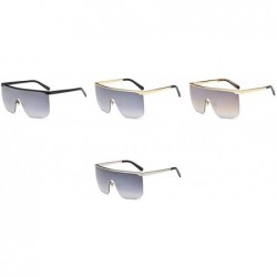 Rimless 2019 New Trending Unisex Oversized Square Sunglasses Rimless One Piece Goggle Eyewear UV400 - Gold - CG18MG2EM2Y $16.47