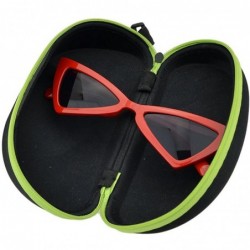 Cat Eye Multicolors Exaggerated Triangle Cat Eye Plastic Fancy Lady Sunglasses with Sunglasses Case - Red Gray - C018CSQC4XI ...