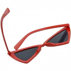 Cat Eye Multicolors Exaggerated Triangle Cat Eye Plastic Fancy Lady Sunglasses with Sunglasses Case - Red Gray - C018CSQC4XI ...