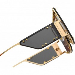 Square designer sunglasses 902personality protection windproof - Gold/Barbie Pink - CH199GYD6U5 $15.24