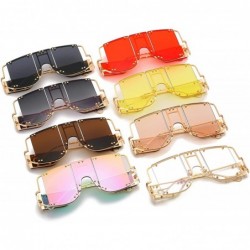 Square designer sunglasses 902personality protection windproof - Gold/Barbie Pink - CH199GYD6U5 $15.24