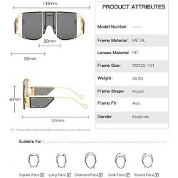 Square designer sunglasses 902personality protection windproof - Gold/Barbie Pink - CH199GYD6U5 $15.24