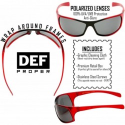 Sport Polarized Wrap Around Sports Sunglasses - Red - Smoke - CD18CSW0HUW $10.29