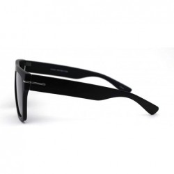 Rectangular Mens Flat Top Squared Rectangular Mobster Horn Rim Sunglasses - Matte Black - CX19574EUK3 $11.01