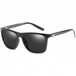 Round Polarized Mens Sunglasses Driving Sun Glasses Brand Design - Black Blue - C419852R5KU $14.34