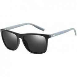 Round Polarized Mens Sunglasses Driving Sun Glasses Brand Design - Black Blue - C419852R5KU $14.34
