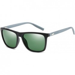 Round Polarized Mens Sunglasses Driving Sun Glasses Brand Design - Black Blue - C419852R5KU $14.34