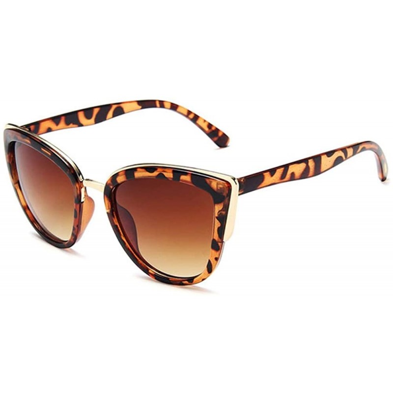 Wrap Fashion cat eye sunglasses classic retro fashion style - Leopard-brown - C31997GISHY $18.01
