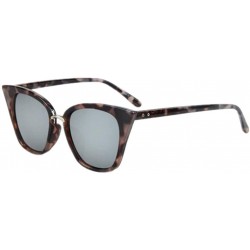 Semi-rimless Women Fashion Cat Eye Vintage Mirror UV400 Sunglasses Eyeglasses - Grey Leopard - CN182DSSS4W $17.79