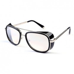 Goggle Classic steampunk sunglasses street style Men/Women Sunglasses Vintage goggle - Black/Silver - C718539TD8X $12.64