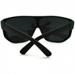 Shield Futuristic Mens Oversized Shield Mono Lens Sport Warp Sunglasses - Black Silver - CP11J6WV149 $11.71
