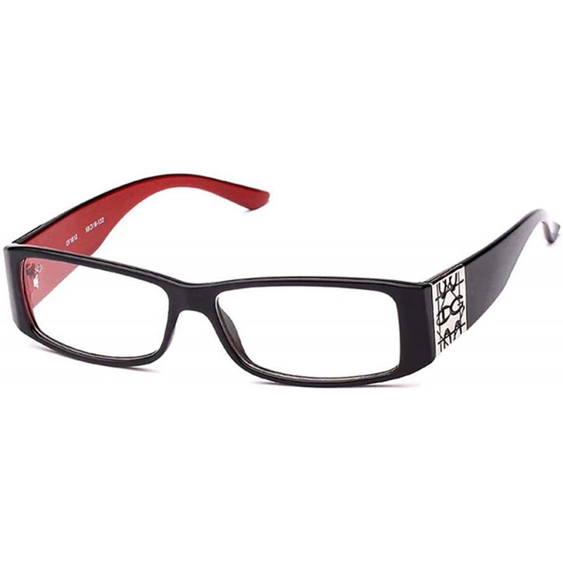 Oversized Thick Frame Nerd Cosplay Plastic Fashion Glasses - 1812 Black/Red - CP117Q3H1W1 $9.16