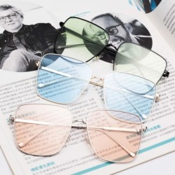Oversized Womens Square Sunglasses UV Protection Metal Frame Ladies Glasses for Women 8808 - Blue - C5198SOQIRY $14.31