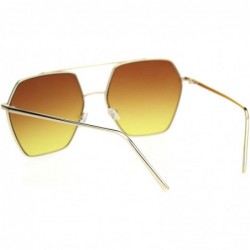 Rectangular Womens Octagonal Hippie Pimp Lens Metal Rim Mob Sunglasses - Gold Brown Yellow - C218RS2CR69 $10.16